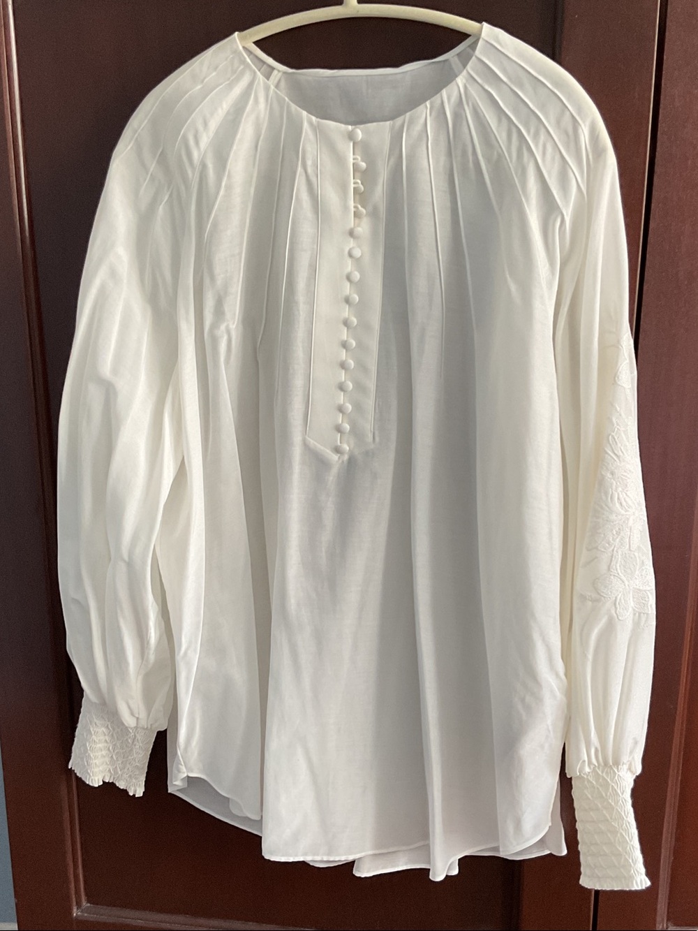 NWT Massimo Dutti white blouse, 70% Cotton and 30% silk. Size US 12.